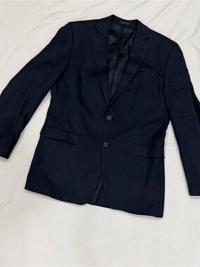 Lauren Ralph Lauren Lord And Taylor Men's 42L 100% Linen Navy Blue Blazer